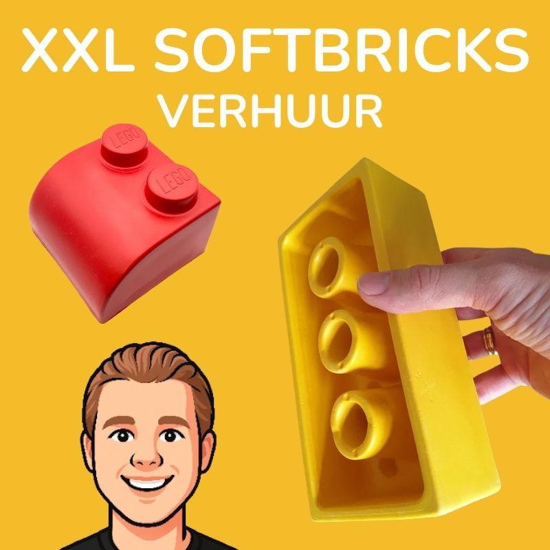 Kinderen die bouwen met LEGO XXL Softbricks bij Bouwsteenwinkel